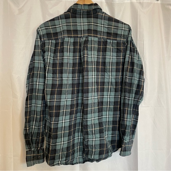 ST JOHNS BAY Men’s Green Blue Plaid Flannel Long Sleeve Size Medium - Picture 8 of 11